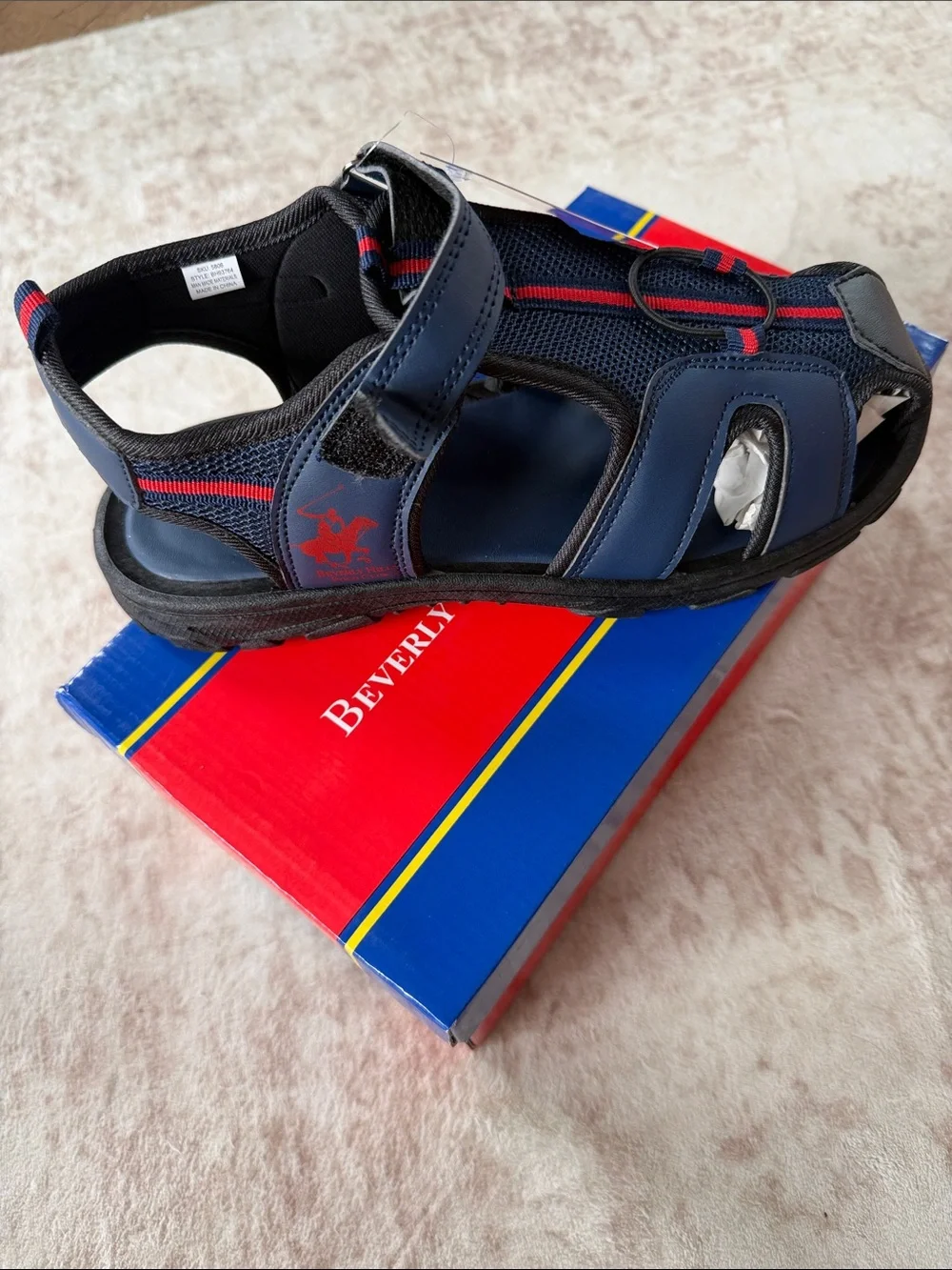 Beverly Hills Polo Club Navy & Red Kids Sport Sandals